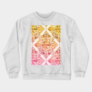 Sunset Art Nouveau Watercolor Doodle Crewneck Sweatshirt